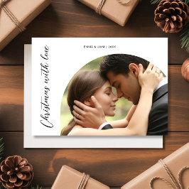 Christmas With Love Couple Photo Card Feestdagenkaart