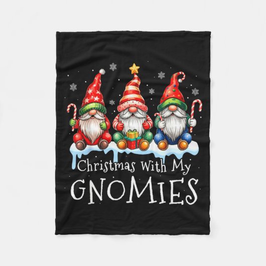 Christmas With My Gnomies Buffalo Plaid Gnome Fami Fleece Deken (Voorkant)