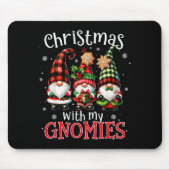 Christmas With My Gnomies Buffalo Plaid Gnome Fami Muismat (Voorkant)