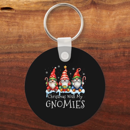 Christmas With My Gnomies Buffalo Plaid Gnome Fami Sleutelhanger (Voorkant)