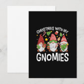 Christmas with My Gnomies Cute Three Gnomes Christ Kaart (Voorkant / Achterkant)