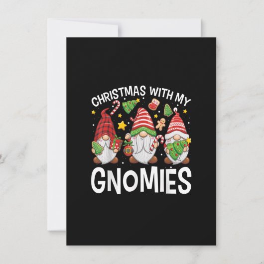 Christmas with My Gnomies Cute Three Gnomes Christ Kaart (Voorkant)