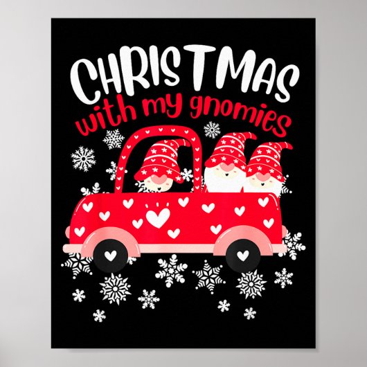 Christmas With My Gnomies ,funny Christmas Pajamas Poster (Voorkant)