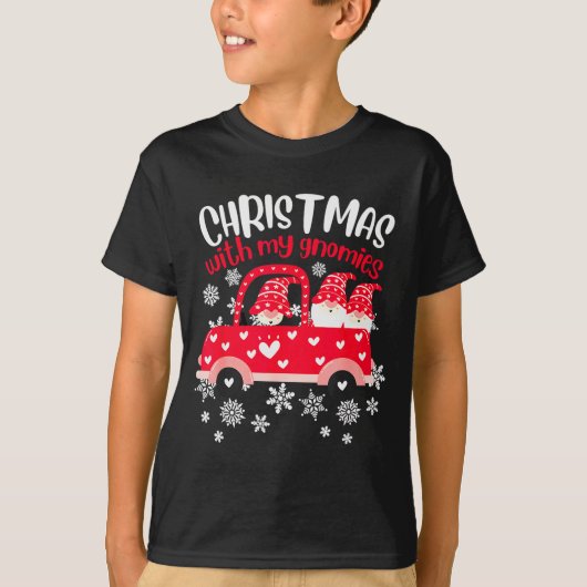 Christmas With My Gnomies ,funny Christmas Pajamas T-shirt (Voorkant)