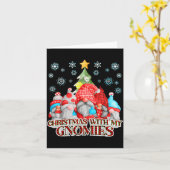 Christmas With My Gnomies Plaid Gnome Group Pajama Kaart (Gele Bloem)