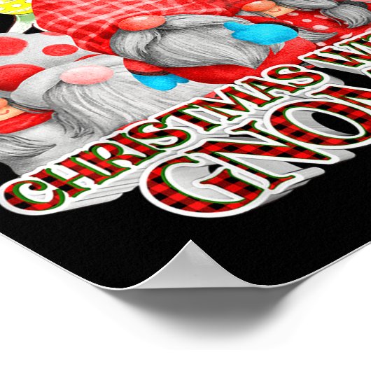 Christmas With My Gnomies Plaid Gnome Group Pajama Poster (Hoek)