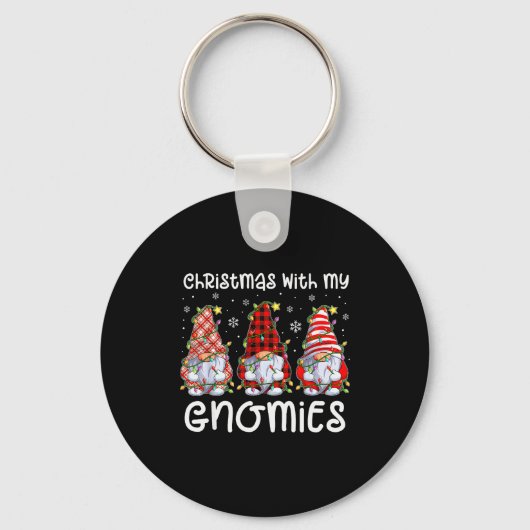 Christmas With My Gnomies Xmas Gnome Family Christ Sleutelhanger (Voorkant)