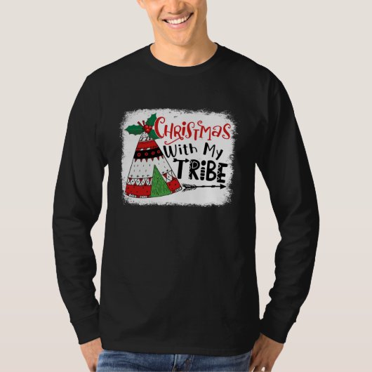Christmas With My Tribe Camping Fun Family Matchin T-shirt (Voorkant)