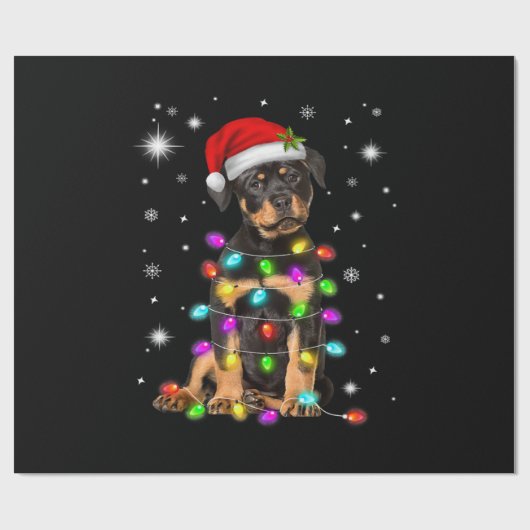 Christmas With Rottweiler Dog Cadeaupapier (Vlak)