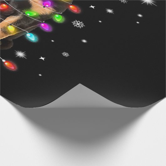 Christmas With Rottweiler Dog Cadeaupapier (Hoek)