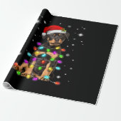 Christmas With Rottweiler Dog Cadeaupapier (Uitgerold)