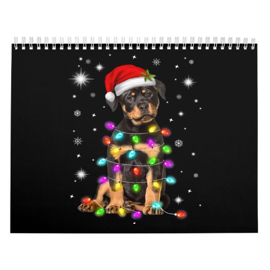 Christmas With Rottweiler Dog Kalender (Hoes)