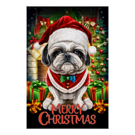 Christmas with Shih-Tzu Perfect Poster