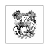 Christmas Wood Art Stamp Rubberstempel (Afrduk)