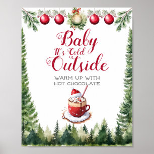 Christmas Woodland Animals Baby Het is koud buiten Poster