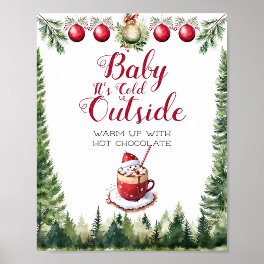 Christmas Woodland Animals Baby Het is koud buiten Poster (Voorkant)