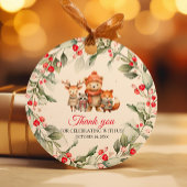 Christmas Woodland Animals Baby Shower Bedankjes Labels