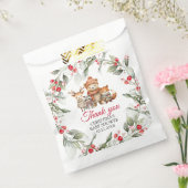 Christmas Woodland Animals Baby shower Favorietent Bedankzakje (Gezegeld)