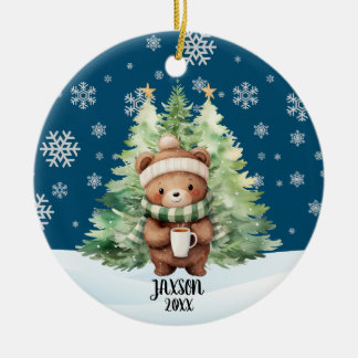 CHRISTMAS WOODLAND BEER KERAMISCH ORNAMENT