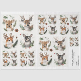 Christmas Woodland Deer Foliage Tissuepapier