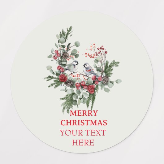 Christmas Woodland Minimalistische eenvoudige vaka Labels (Design 1)