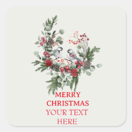 Christmas Woodland Minimalistische eenvoudige vaka Vierkante Sticker