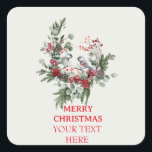 Christmas Woodland Minimalistische eenvoudige vaka Vierkante Sticker<br><div class="desc">Christmas Woodland Minimalistische eenvoudige vakantie 1</div>