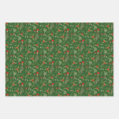 Christmas Woodlands rood en groen Inpakpapier Vel (Voorkant 2)