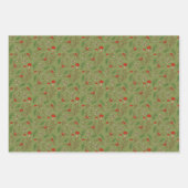 Christmas Woodlands rood en groen Inpakpapier Vel (Voorkant)
