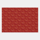 Christmas Word Art on Red, Black and White Inpakpapier Vel (Voorkant)