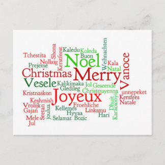 Christmas Word Cloud Feestdagenkaart