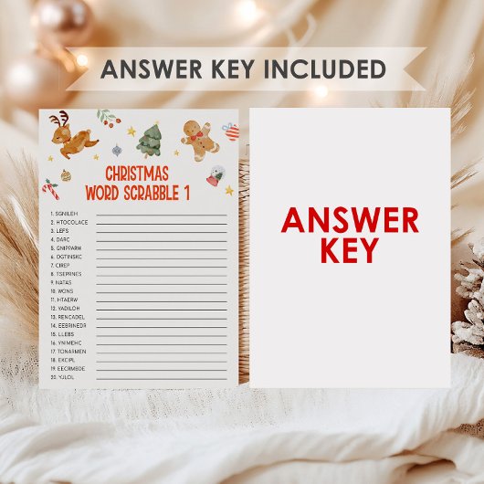 Christmas Word Scrabble Game Feestdagenkaart