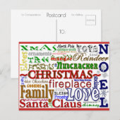 Christmas WordArt™ | Blue Beach Song™-Briefkaart Briefkaart (Voorkant / Achterkant)