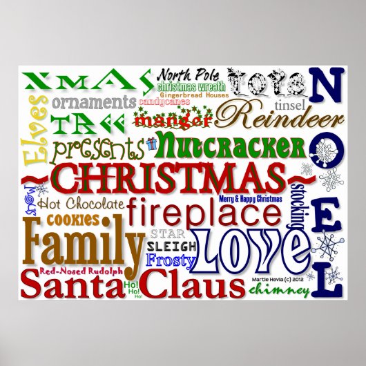 Christmas WordArt™-Poster Poster (Voorkant)