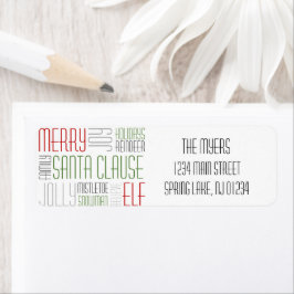 Christmas Words Retourlabel - Holidayzfordayz Etiket