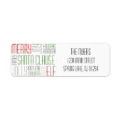 Christmas Words Retourlabel - Holidayzfordayz Etiket (Voorkant)