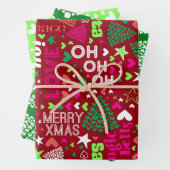 CHRISTMAS WORDS WRAPPING PAPIERSCHAPEN INPAKPAPIER VEL (In situ)