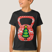 Christmas Workout Kettlebell Xmas Gym Exercise Wom T-shirt (Voorkant)