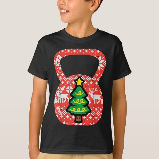 Christmas Workout Kettlebell Xmas Gym Exercise Wom T-shirt (Voorkant)