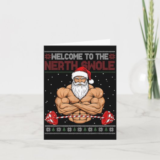 Christmas Workout Welcome To North Swole Xmas Gym  Kaart (Voorkant)