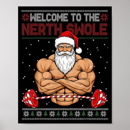 Christmas Workout Welcome To North Swole Xmas Gym  Poster (Voorkant)