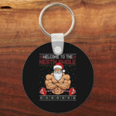 Christmas Workout Welcome To North Swole Xmas Gym  Sleutelhanger (Voorkant)