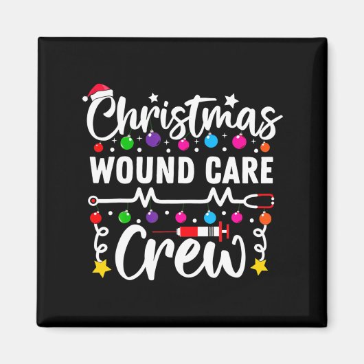 Christmas Wound Care Crew Nurse Xmas Nursing Rn Lp Magneet (Voorkant)