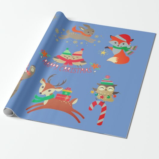 CHRISTMAS Wrappapier voor DIERCELEBRATING Cadeaupapier (Uitgerold)