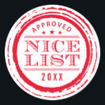 CHRISTMAS WRAPPING grappig mooi lijststempel rood  Ronde Sticker<br><div class="desc">door kat massard >> https://linktr.ee/simplysweetpaperie <<<< Een schattig,  aangepast label dat perfect is voor favoriete labels voor kerstinpakken</div>