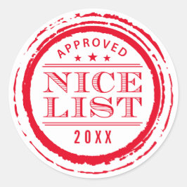 CHRISTMAS WRAPPING grappig mooi lijststempel rood Ronde Sticker