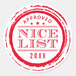 CHRISTMAS WRAPPING grappig mooi lijststempel rood  Ronde Sticker