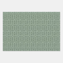 Christmas wrapping paper 3 flat sheet 