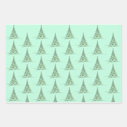 Christmas Wrapping Paper Flat Sheet Set of 3 (Voorkant)