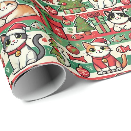 Christmas Wrapping Paper for Cat Lovers Cadeaupapier (Rol Hoek)